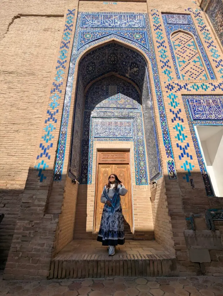 Ornate tiled entrance Uzbekistan Silk Road architecture