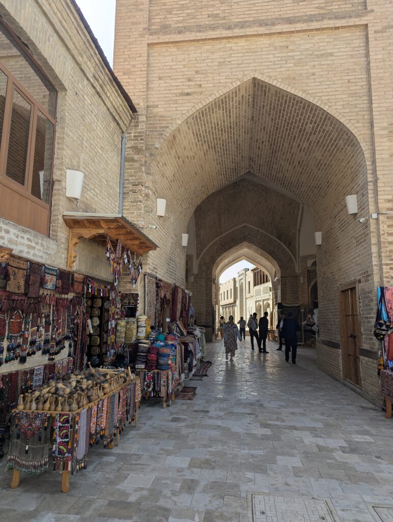 Bukhara old city bazaar covered market street Uzbekistan